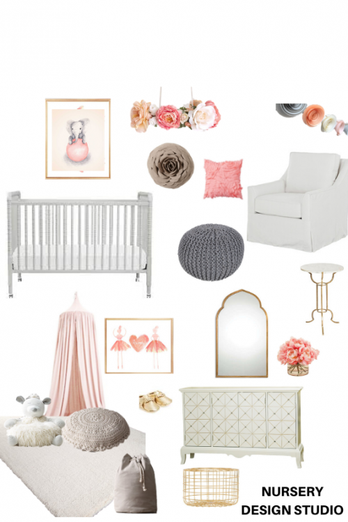 peach and gray nursery