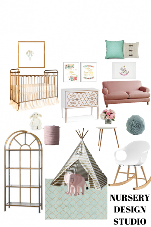 pink and aqua nursery