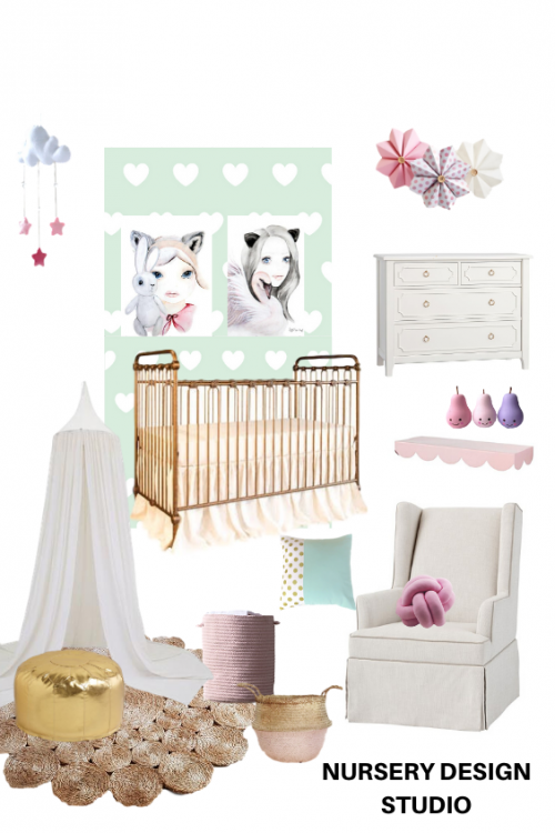 mint and gold nursery