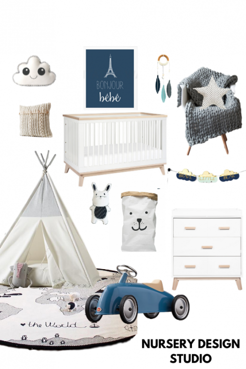 modern navy nursery
