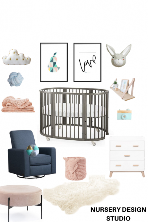 blue and blush nursery