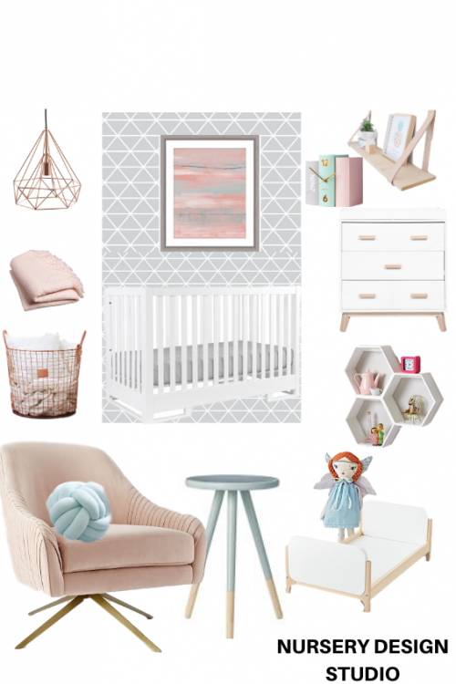 rose quartz and serenity nursery