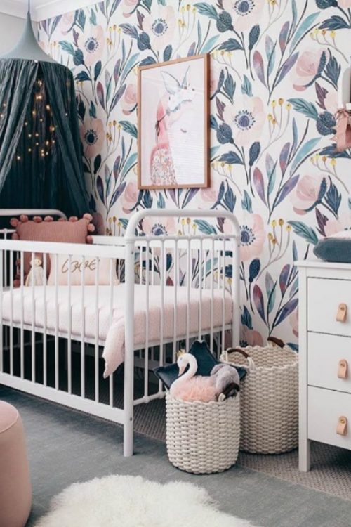 Scandinavian nursery for a girl