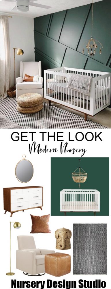 A green accent wall nursery