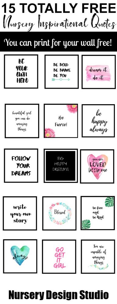 free inspirational nursery art