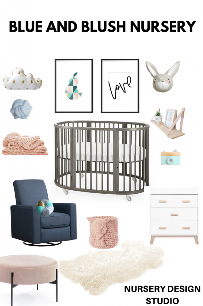 LOVELY BLUE AND BLUSH NURSERY | Nursery Design Studio