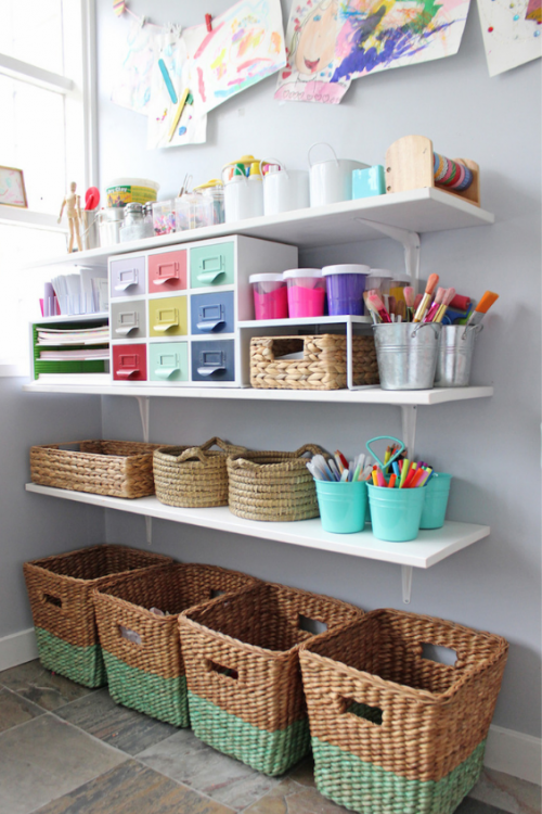 kids art supplies storage