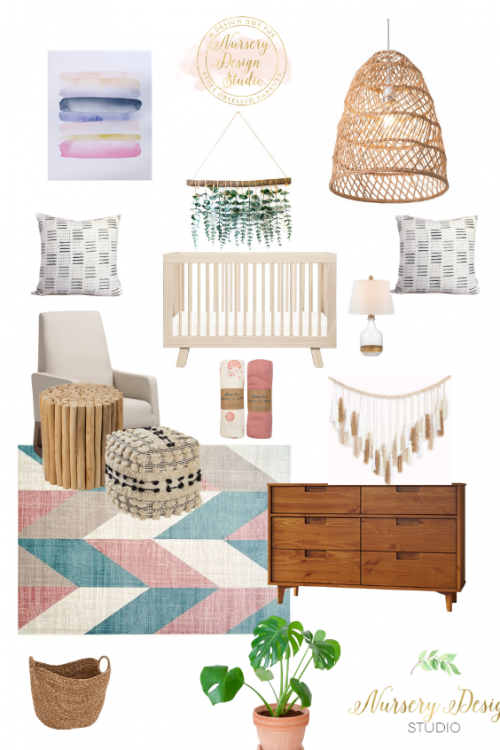 bohemian nursery design board