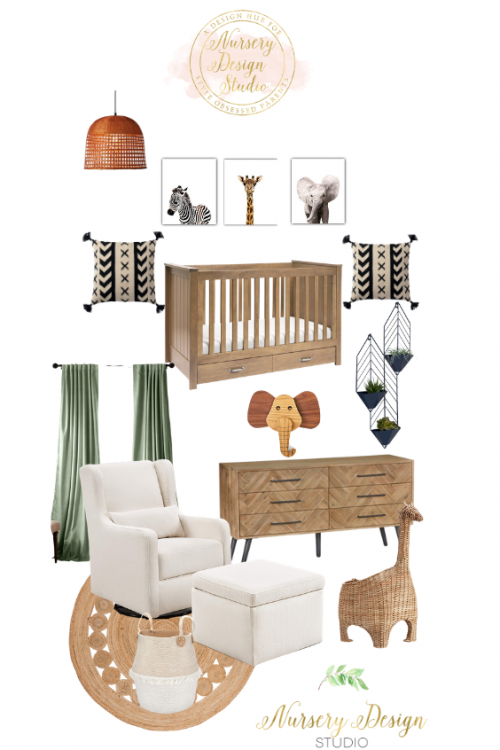 safari nursery design board