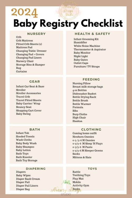 BABY REGISTRY CHECKLIST 2024 + PRINTABLE PDF