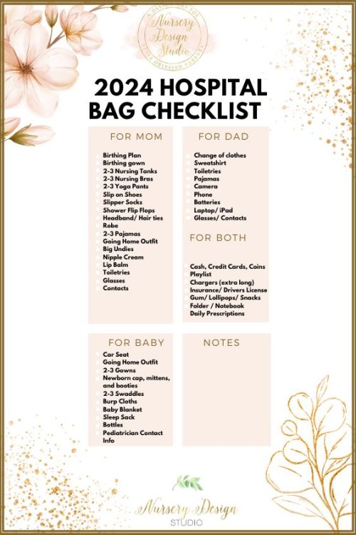 2024 HOSPITAL BAG CHECKLIST