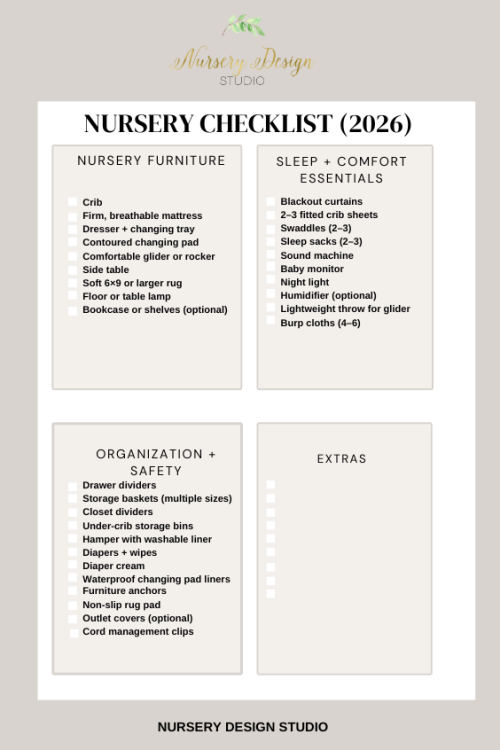 NURSERY CHECKLIST (2026)